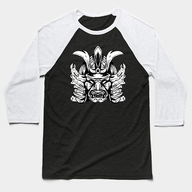 Samurai Shogun mask Baseball T-Shirt by khamidfarhan182